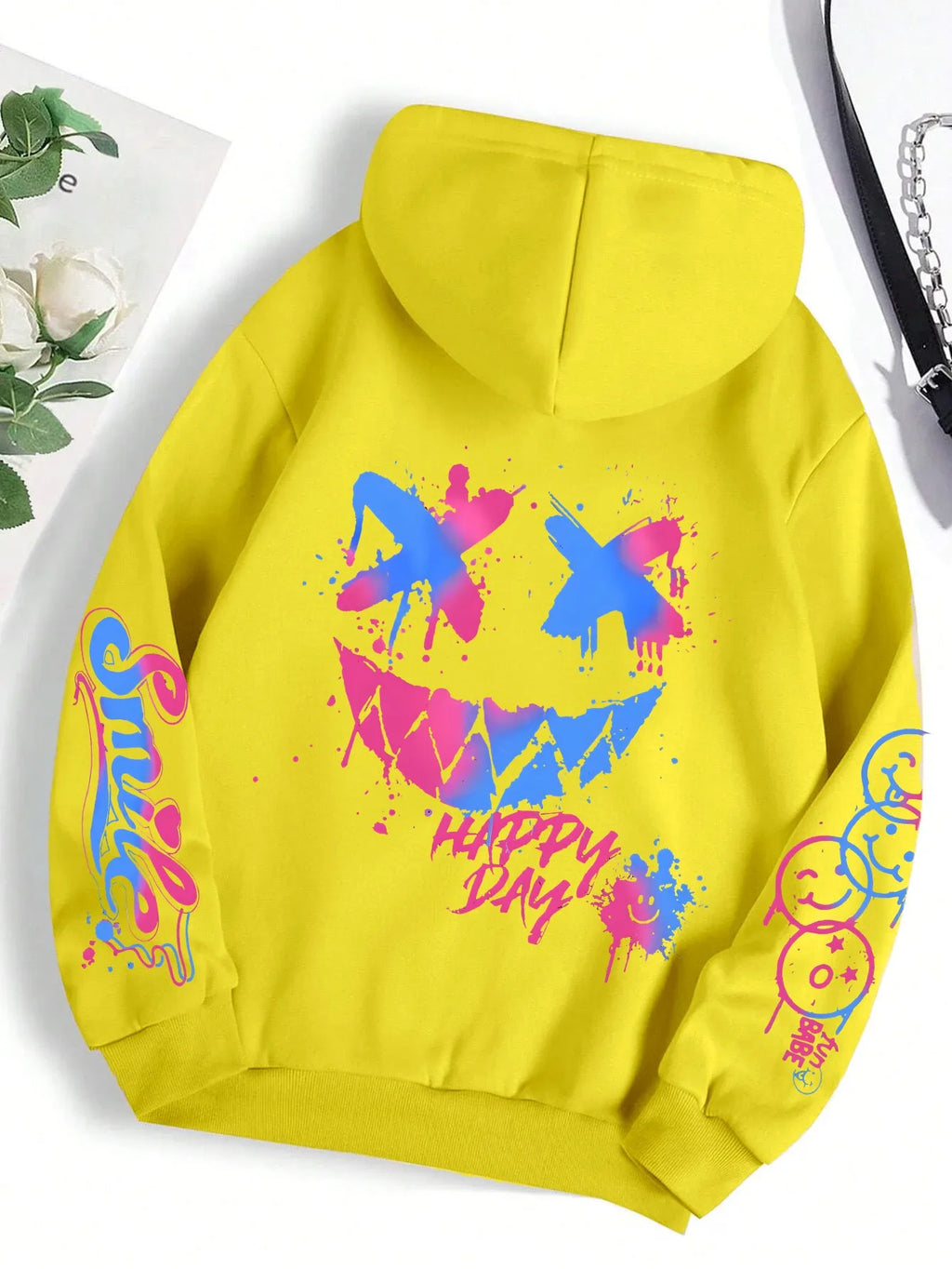 Smiley hættetrøje – unisex hoodie i afslappet pasform