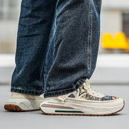 Lurex unisex sneakers med snørelukning – tekstilsko med gummisål