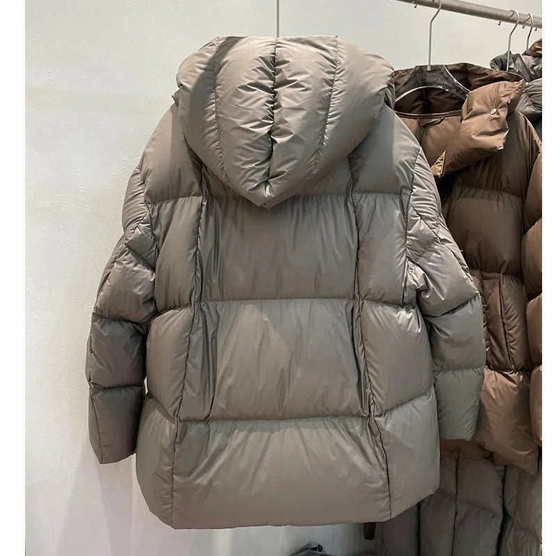 Norvia dunjakke – let vatteret vinterjakke med hætte