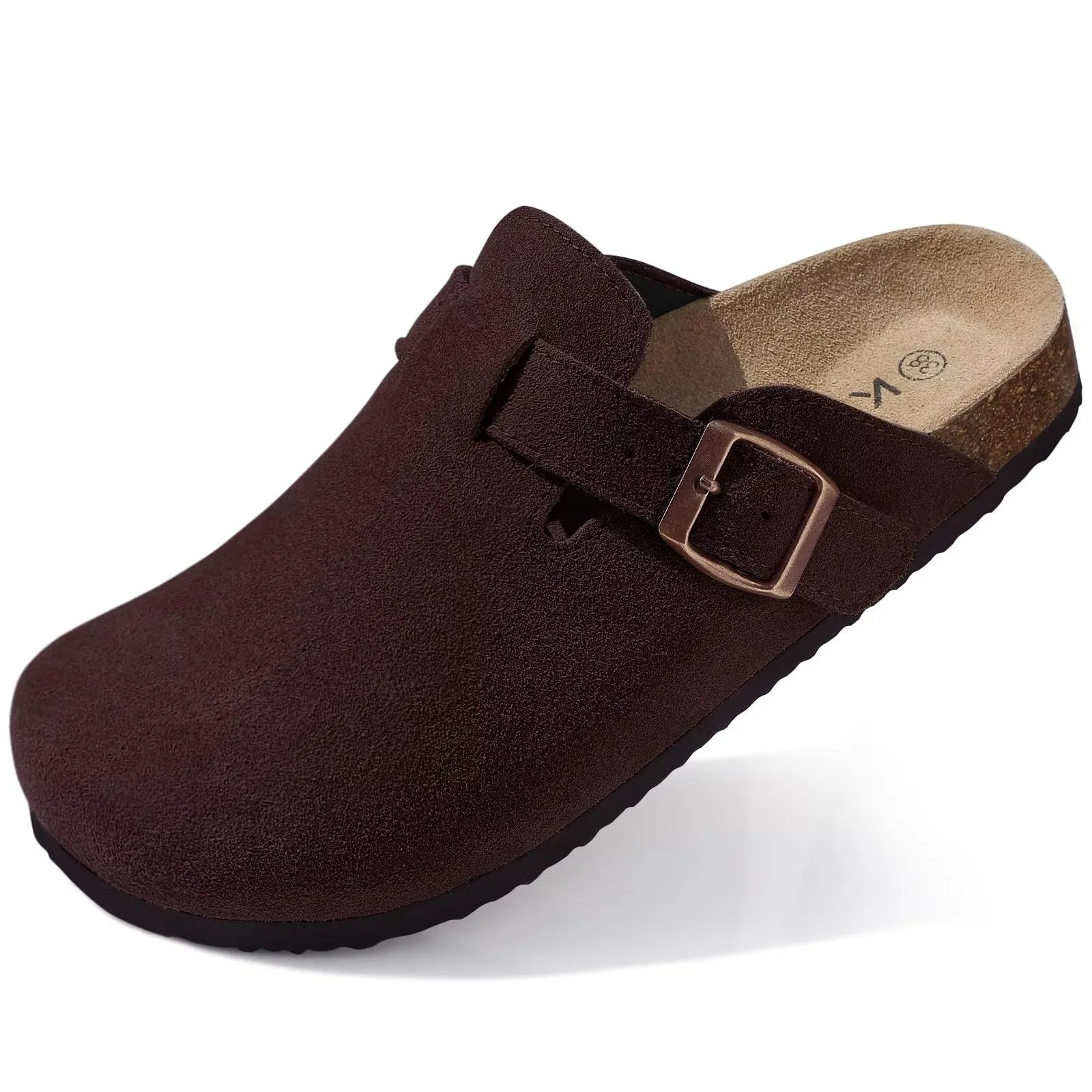 Corvelis Unisex Clogs i Ruskind med Korkfodseng