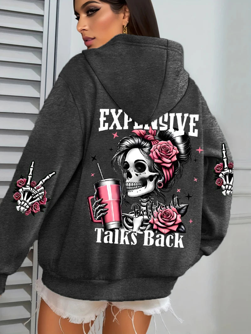 Expensive Talks hættetrøje – unisex sweatshirt med tryk