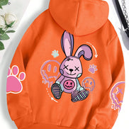 Unisex hættetrøje med moderne print – blød fleece sweatshirt