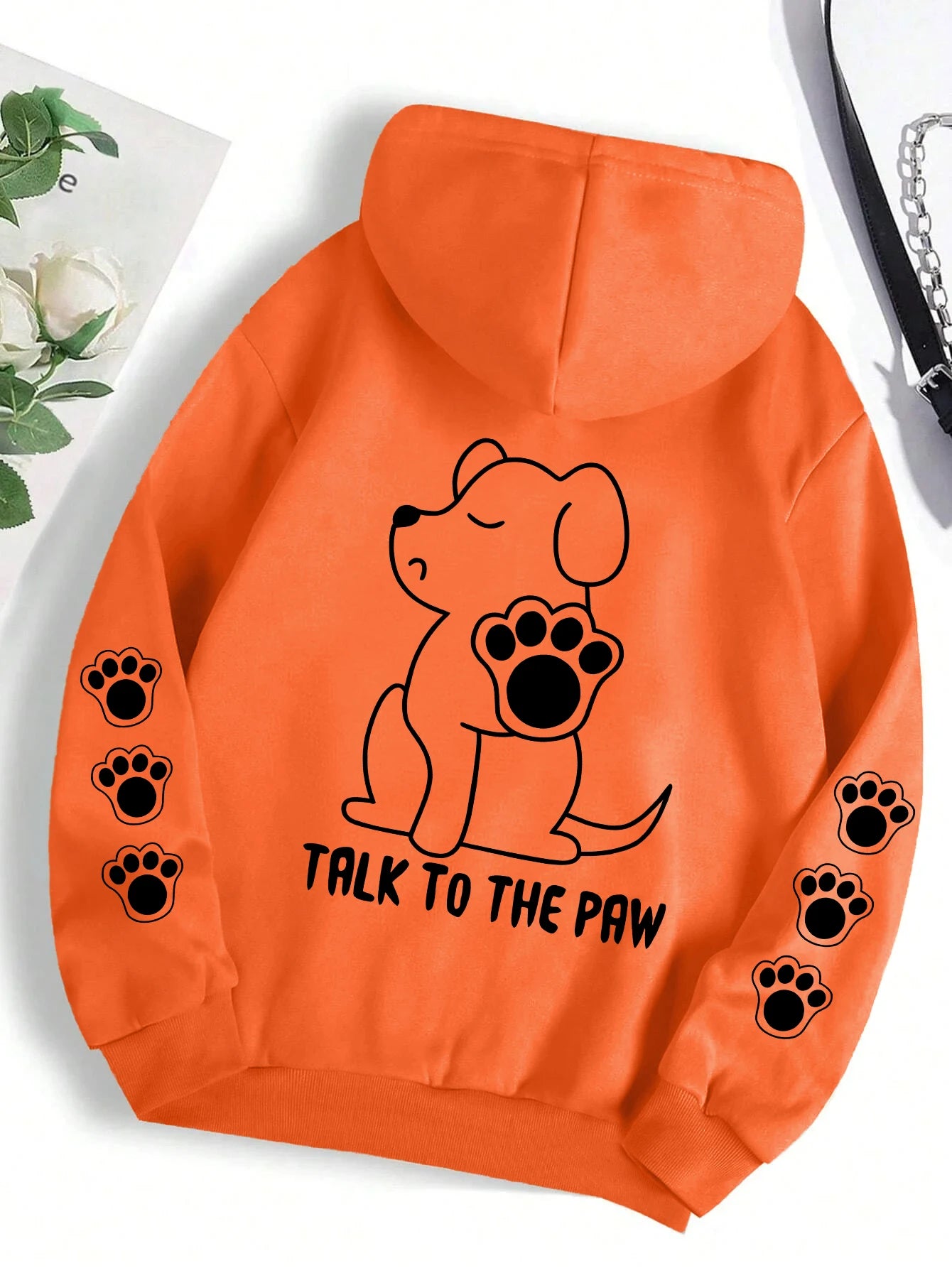 Talk To The Paw hættetrøje – varm fleece unisex trøje med hundeprint