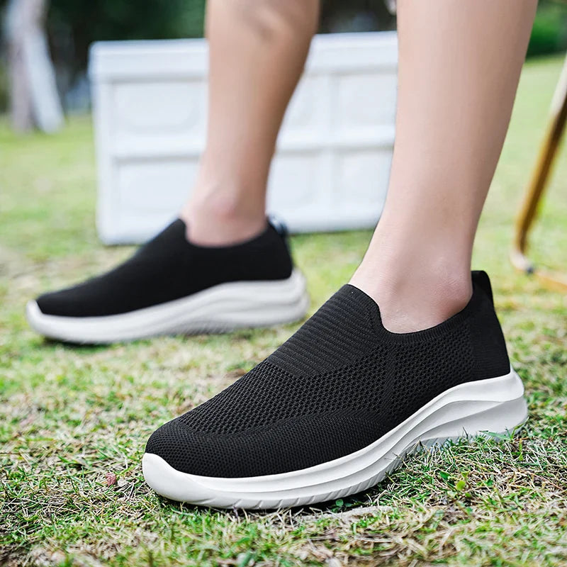 Sorvix Herre Slip-On Sneakers i Åndbart Tekstil