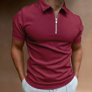Virello Poloshirt med Half-Zip og Korte Ærmer Slim Fit