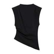 Elvara dame top – asymmetrisk one-shoulder top med drapering