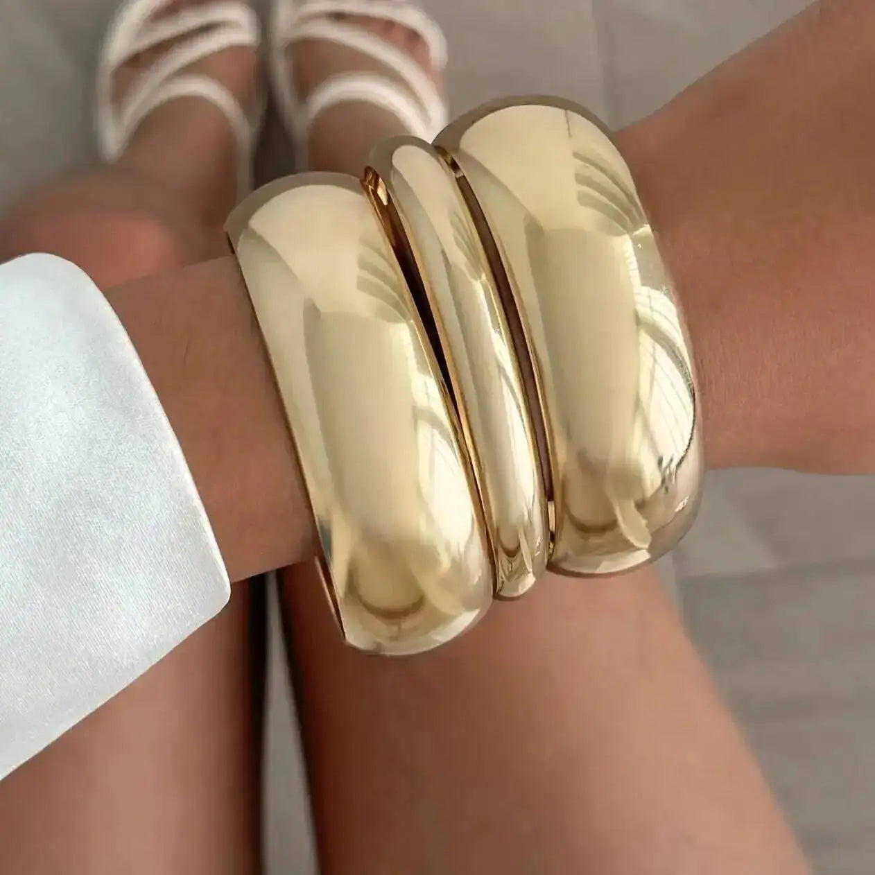 Aveline Bangle Sæt – 3-delt metalarmring-sæt