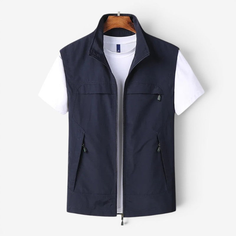 Herre utility vest med lynlås og flere lommer – Travikon