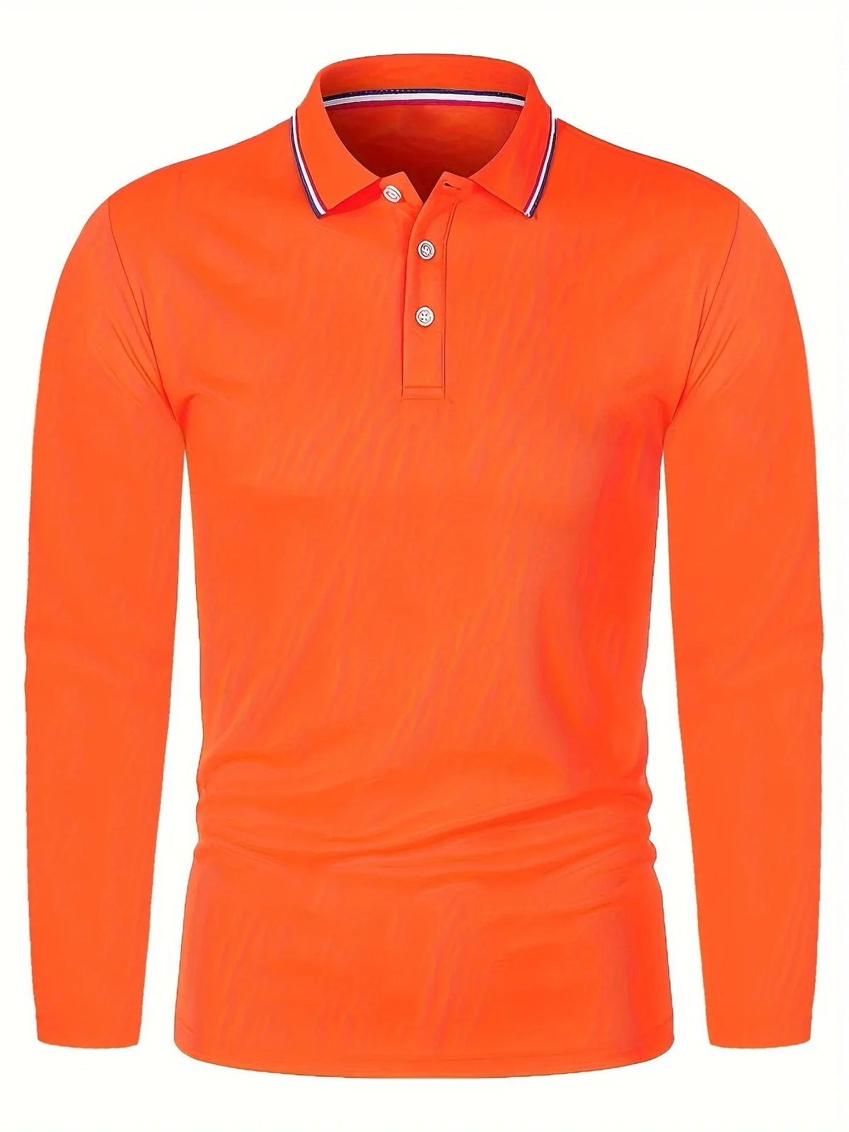 Herre polo med lange ærmer og ensfarvet design – Norvian