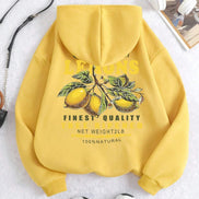 Lemon Hoodie med citronprint