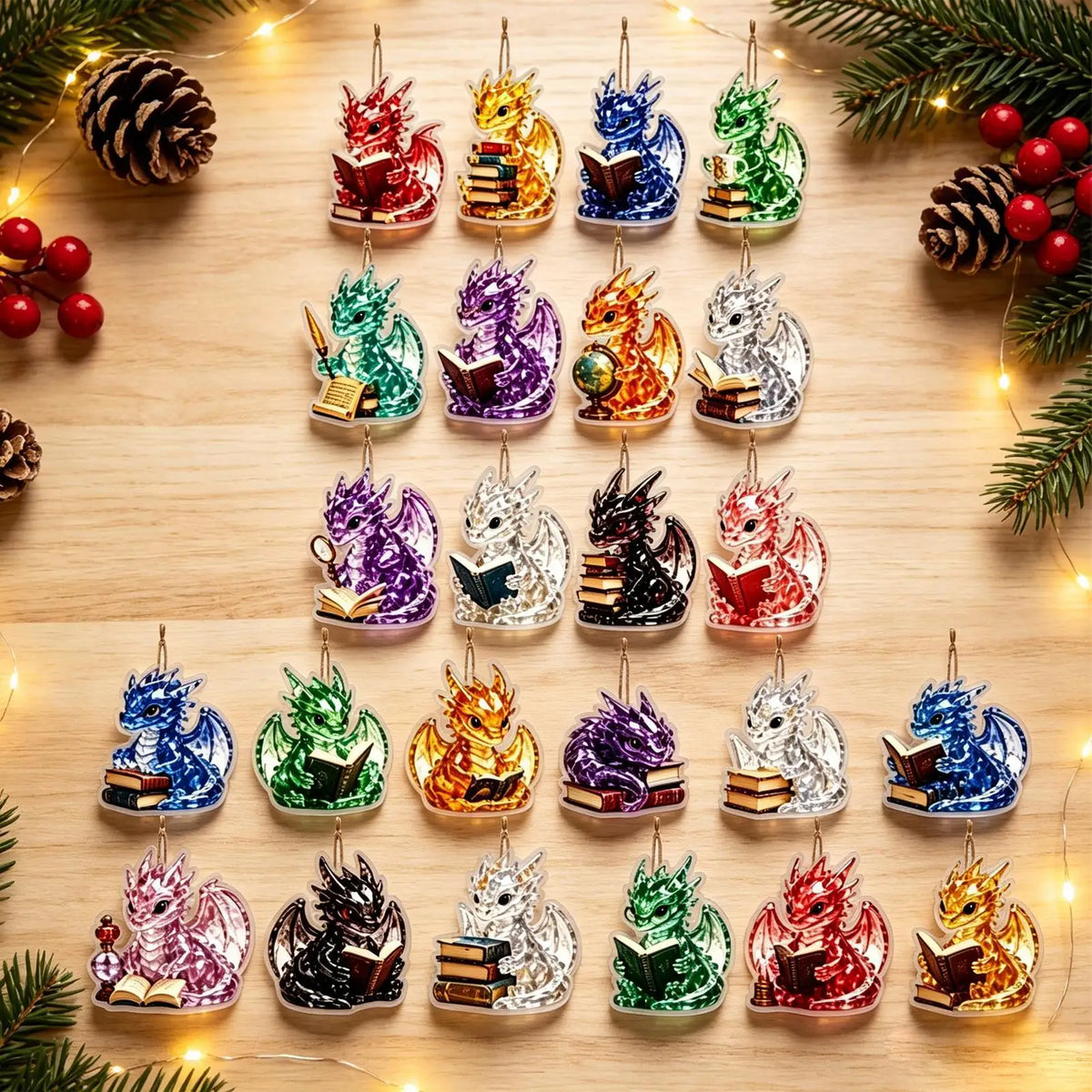Adventný kalendár s 24 plochými akrylovými figúrkami – Dracovelle