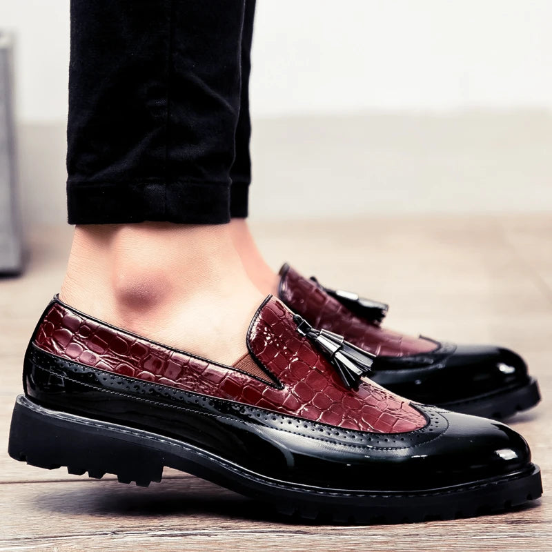 Varento Herresko Slip-On med Rund Tå og Gummisål