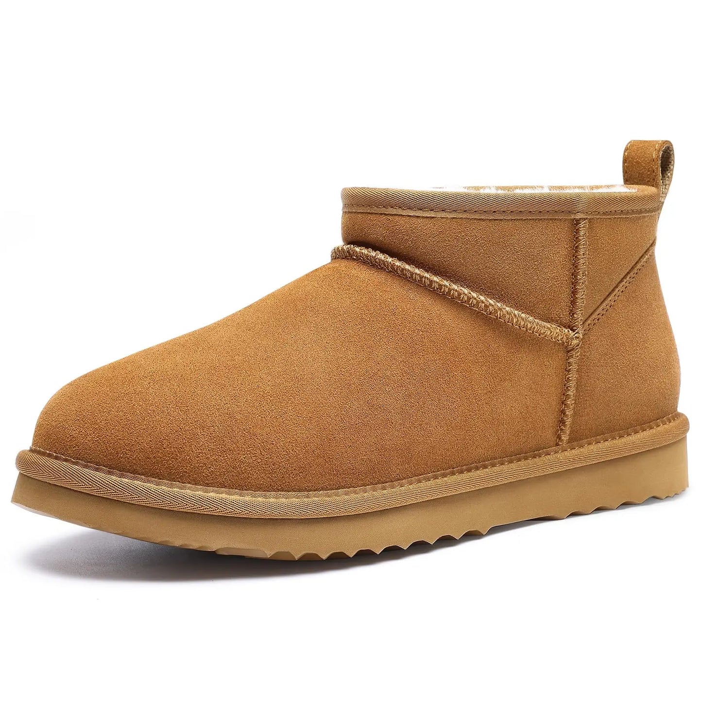 Dameboots i ruskind med varm foring