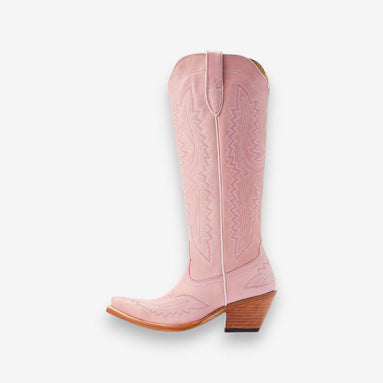 Elvara knæhøje støvler med blokhæl og spids tå