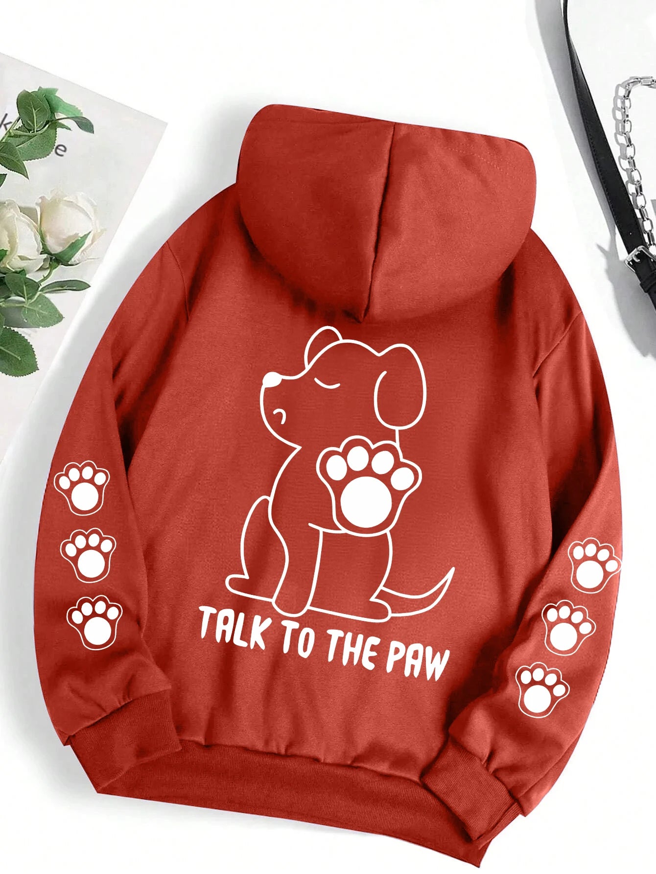 Talk To The Paw hættetrøje – varm fleece unisex trøje med hundeprint