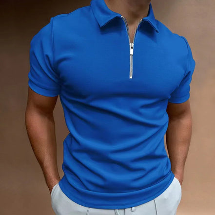 Virello Poloshirt med Half-Zip og Korte Ærmer Slim Fit