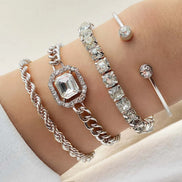 Lonara armbåndssæt – Sæt med 4 justerbare metalarmbånd