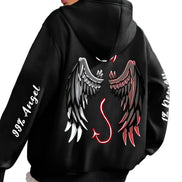 Angel & Devil hættetrøje – unisex sweatshirt med print