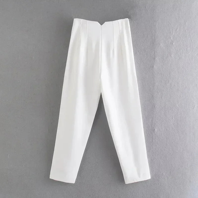 Sleek & Stylish – Cropped bukser med høj talje