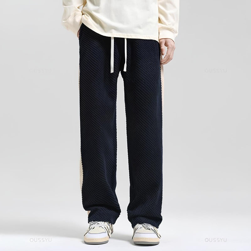 Herre sweatpants i ribstruktur med elastisk talje og afslappet pasform – bukser til hverdag og fritid – Corvian