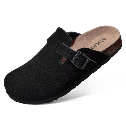 Corvelis Unisex Clogs i Ruskind med Korkfodseng