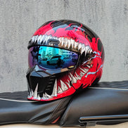Unisex motorcykelhjelm med visir og full face design – hjelm til motorcykel og scooter – Nexorix