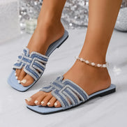 Pearlia dámské sandály – slip-on sandály s perlovými detaily