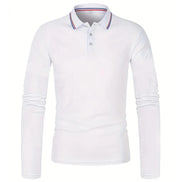 Herre polo med lange ærmer og ensfarvet design – Norvian