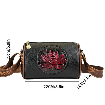 Floria Soft PU Crossbody Taske med Blomstermønster