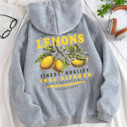 Lemon Hoodie med citronprint