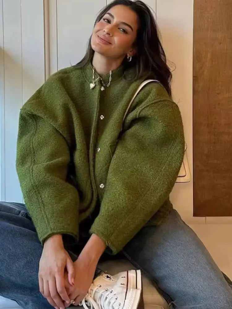 Melira jakke til kvinder – enkel kort jakke med lommer og knaplukning