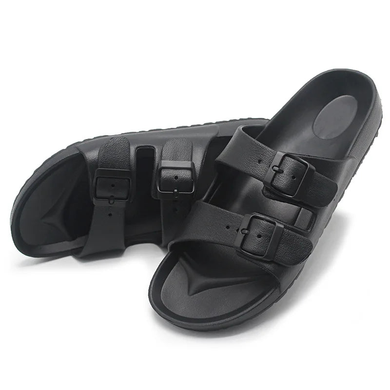 Solmera Unisex Slides med Justerbar Spænde og Flad Sål
