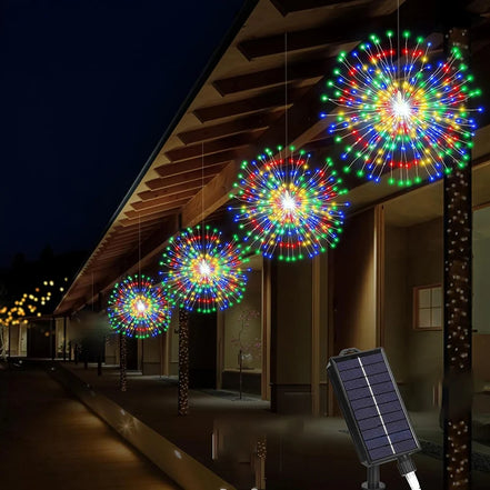 Solarnie zasilana lampa ogrodowa LED o designie fajerwerków - Solviora
