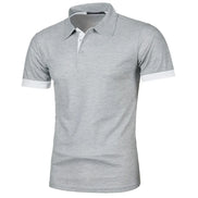 Herre polo shirt kortærmet polyester med knaplukning ensfarvet design