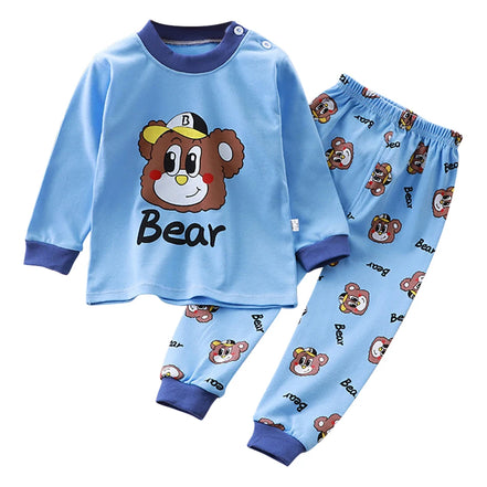 Uniro børnepyjamas – Unisex sæt med print til efterår og indendørs brug