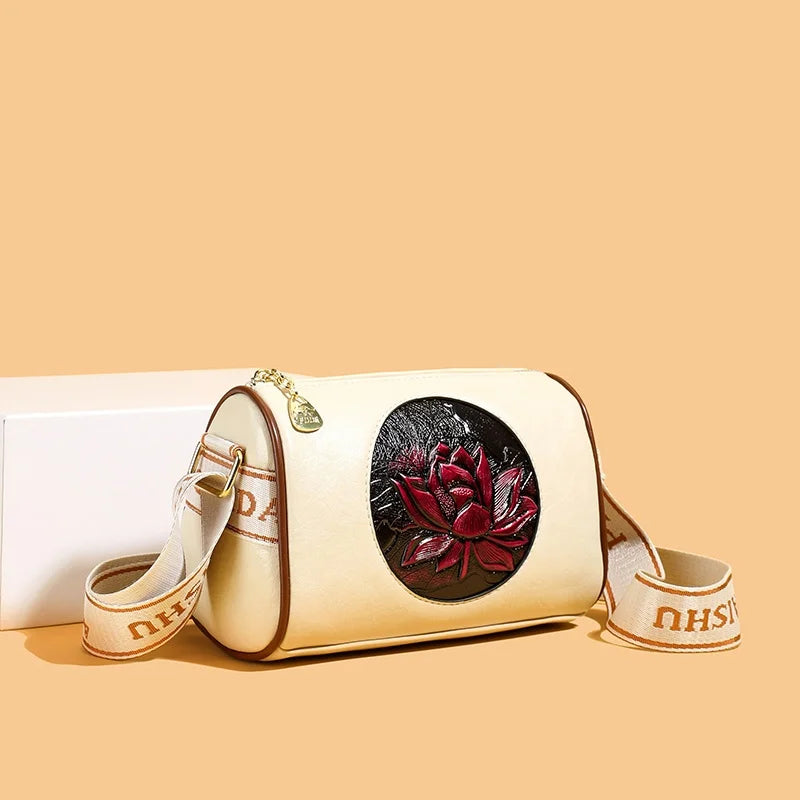 Floria Soft PU Crossbody Taske med Blomstermønster