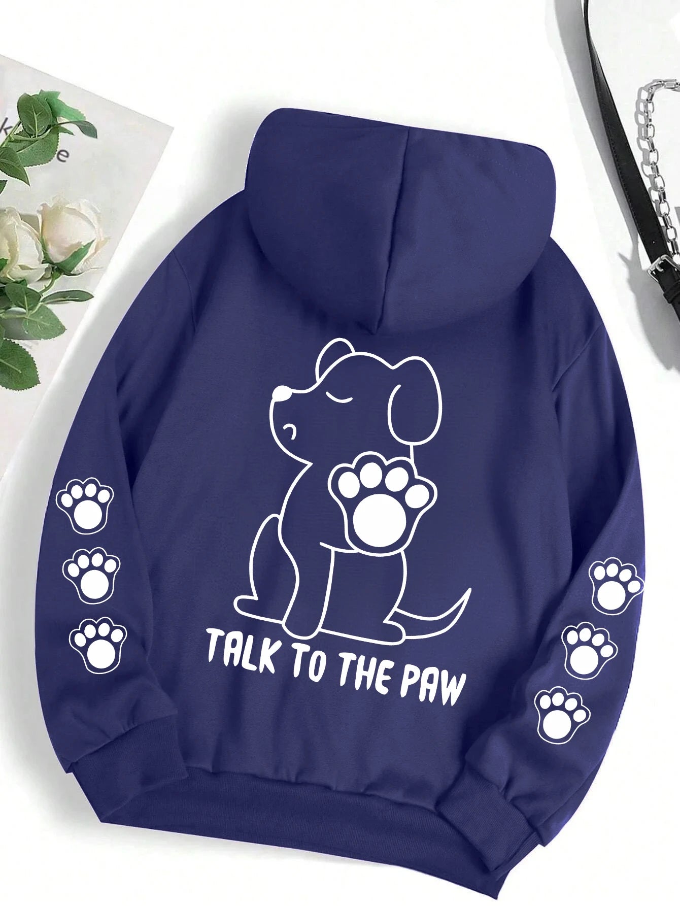 Talk To The Paw hættetrøje – varm fleece unisex trøje med hundeprint