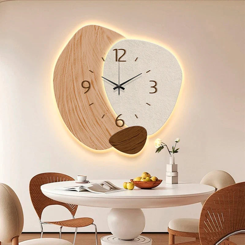 Veliora elliptisk vægur – 30 eller 40 cm med selvlysende visere