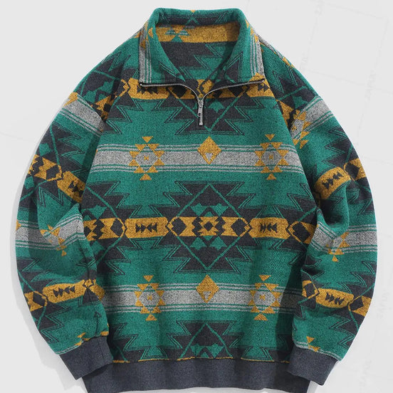 RetroEthno Pletený svetr – Unisex