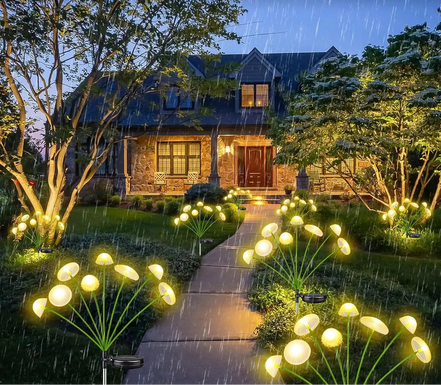Solární zahradní svítidla se 6 LED světelnými hlavicemi, sada 2 kusů – Solmirea