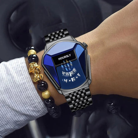 Ravion Steel Quartz Watch – Vandafvisende herreur med rustfri stålkæde