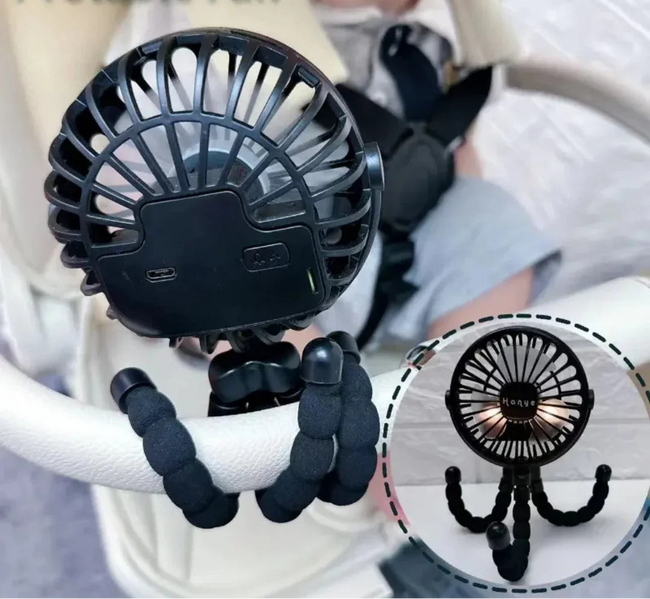 BreeziFold barnevognsventilator – genopladelig og bladløs