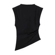 Elvara dame top – asymmetrisk one-shoulder top med drapering