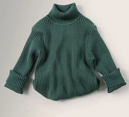 Dzianinowy sweter dziecięcy z golfem i długimi rękawami – Norellin