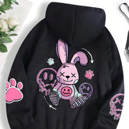 Unisex hættetrøje med moderne print – blød fleece sweatshirt