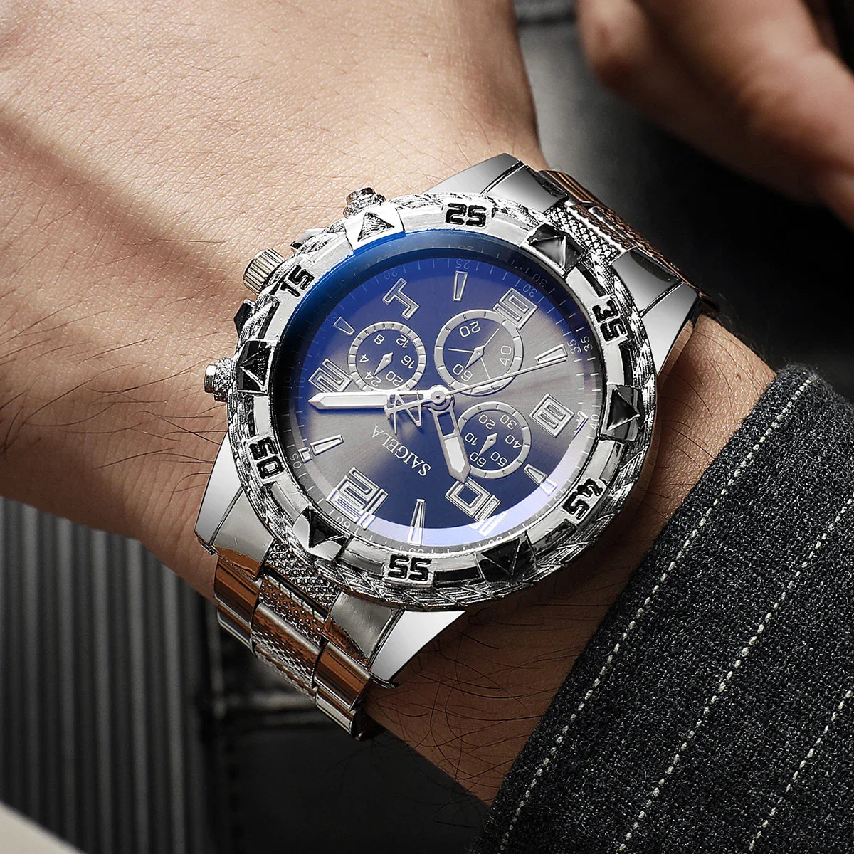 Norvex Chrono armbåndsur i rustfrit stål med analog visning