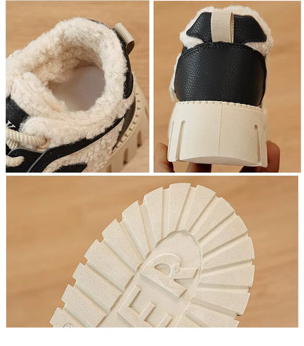 Krótkie zimowe buty damskie z podszewką ze sztucznego futra - Nivessa