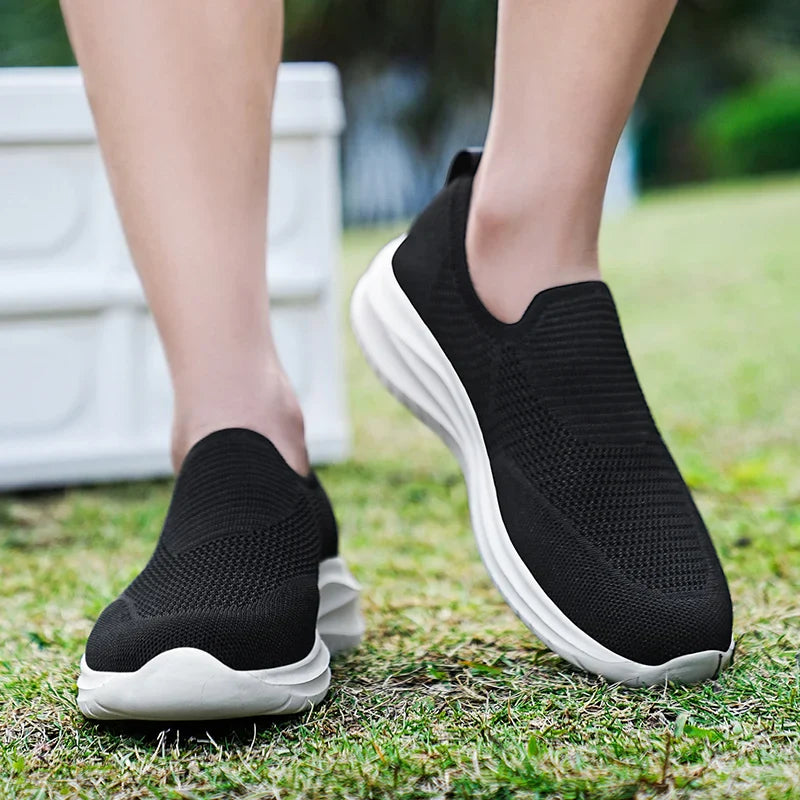 Sorvix Herre Slip-On Sneakers i Åndbart Tekstil