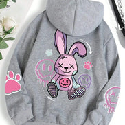 Unisex hættetrøje med moderne print – blød fleece sweatshirt
