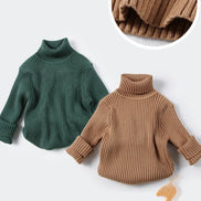 Dzianinowy sweter dziecięcy z golfem i długimi rękawami – Norellin